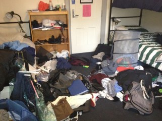 dirty dorm room